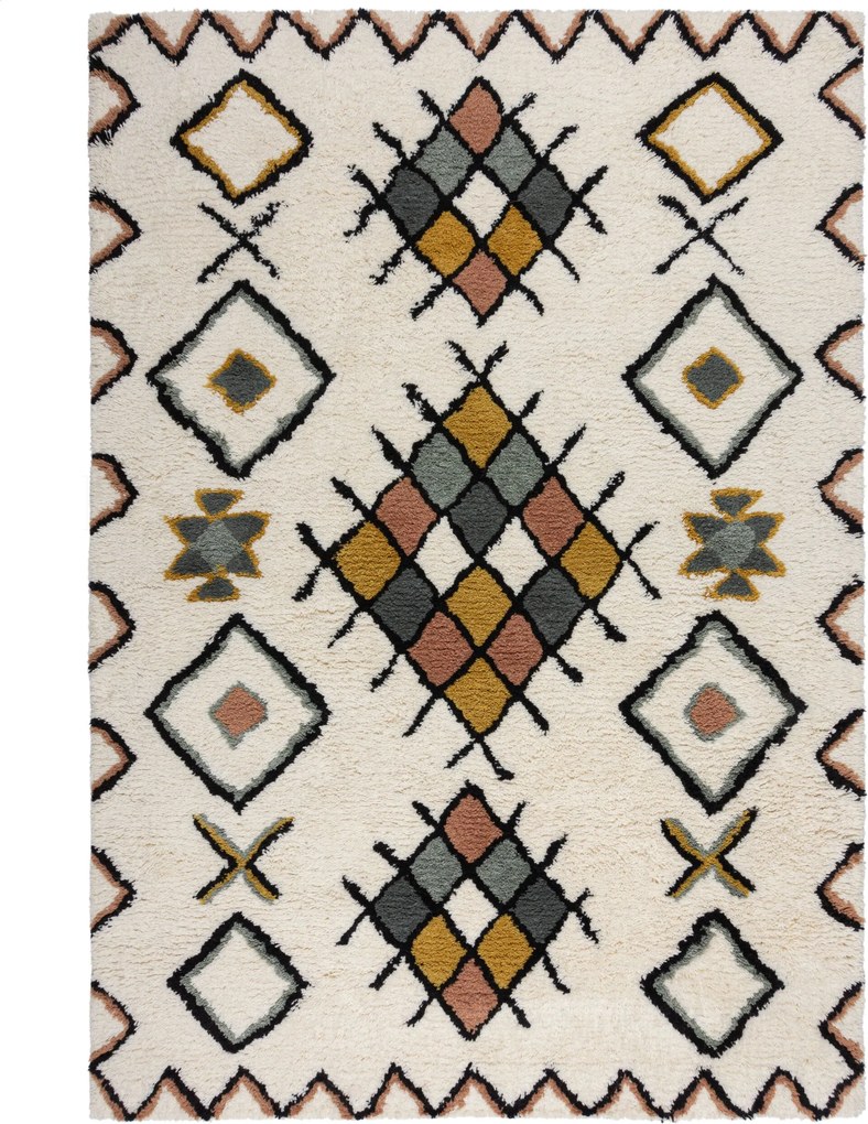 Flair Rugs, Kusový koberec Moroccan Midar Shaggy Multi, 120x170, viacfarebná, obývacia izba