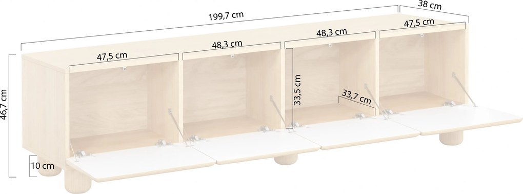 TV stolík Arlo 200 cm - dub vicenza