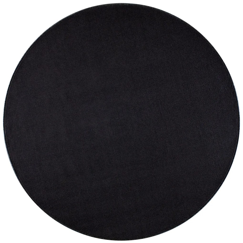 Hanse Home, Kusový koberec Nasty 102055 Schwarz kruh, 133x133 (priemer) kruh, čierna, chodba / predsieň