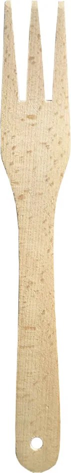 AMADEA Drevená vidlička trojhrotá, masívne drevo, dĺžka 28 cm