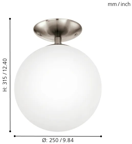 EGLO 91589 - Stropné svietidlo RONDO 1xE27/60W pr. 25 cm