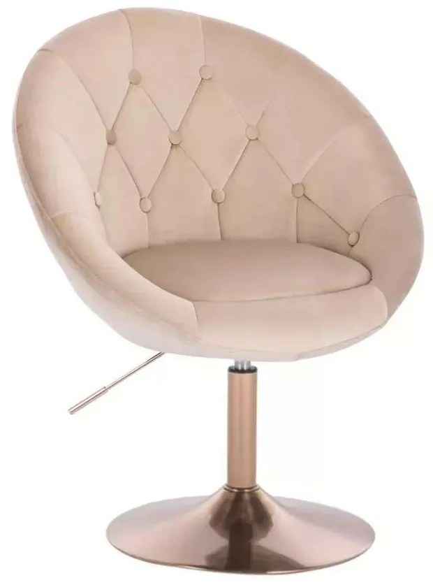LuxuryForm DESIGN Kreslo VERA VELUR na zlatom tanieri - latte