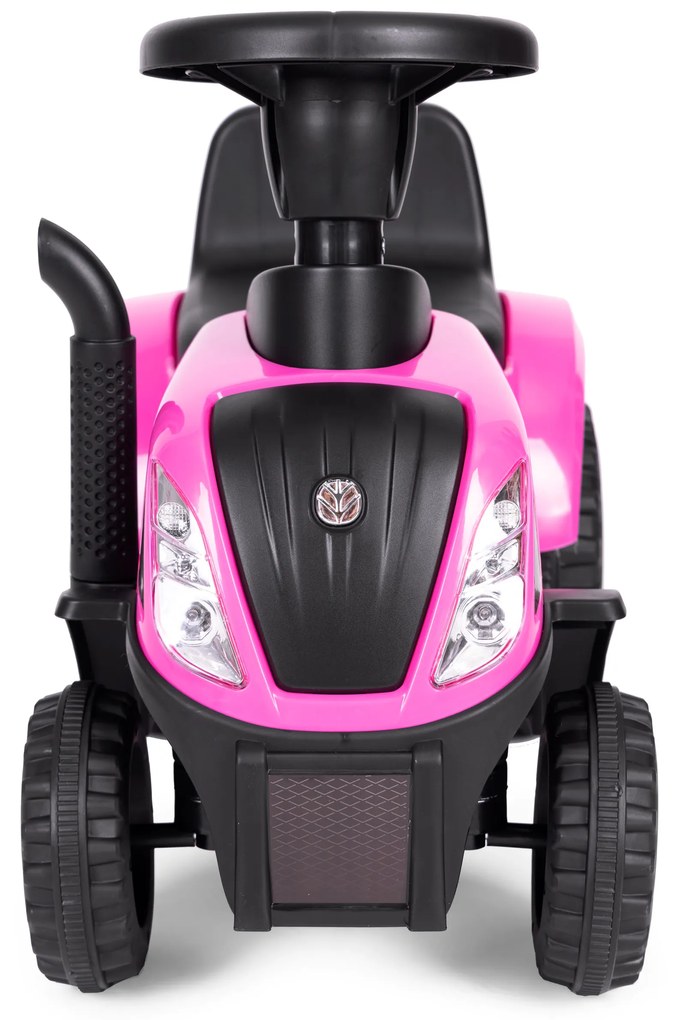 Traktor s prívesom, interaktívne zvuky volantu pre deti, ružová