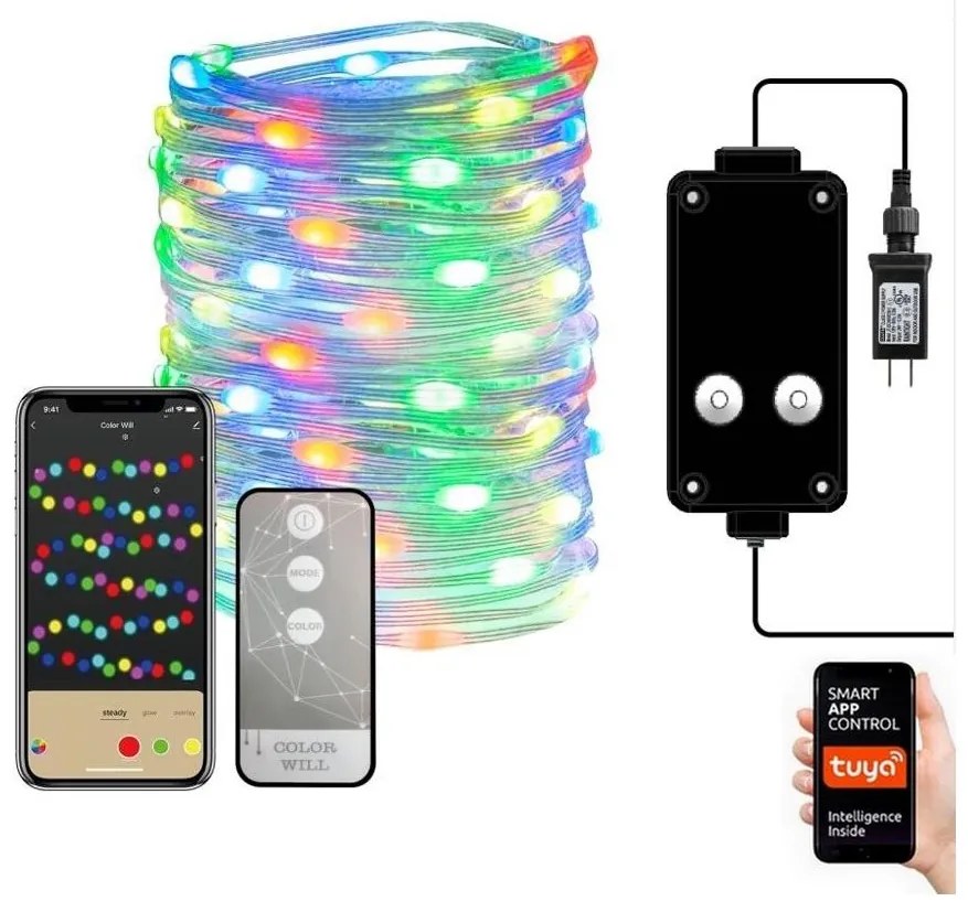 Immax NEO 07735L-LED RGB Stm. vonkajší pásik 7,2W/230V 10m IP44 Wi-Fi Tuya