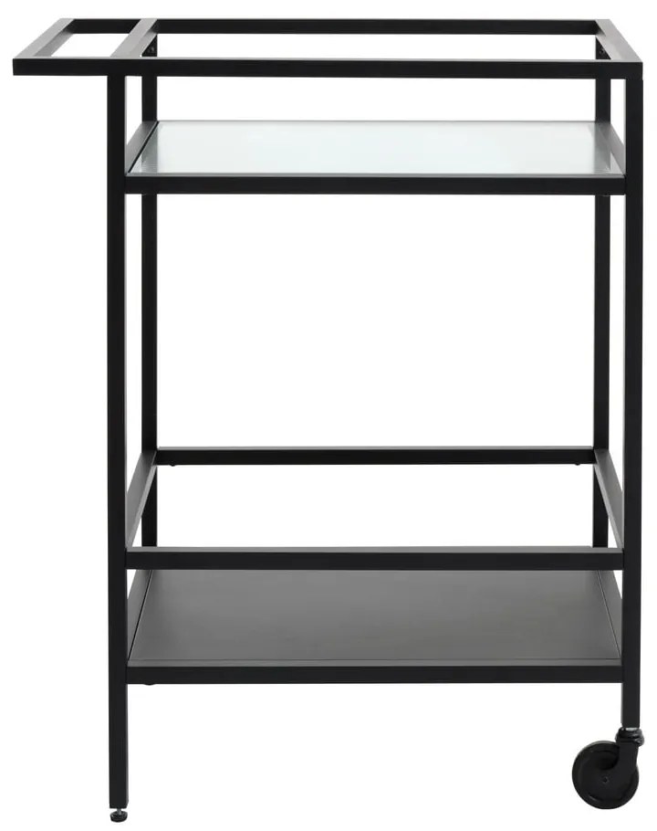 Sklenený servírovací stolík na kolieskach 42x70 cm Bronco – Unique Furniture