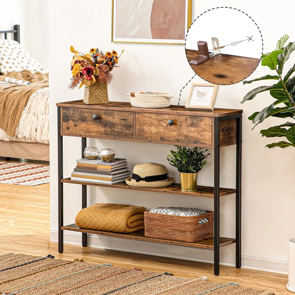 Konferenčný stolík Vasagle Ebis hnedý/čierny