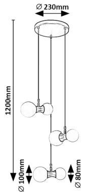 Rabalux 72300 - Luster na lanku LITION 6xG9/28W/230V
