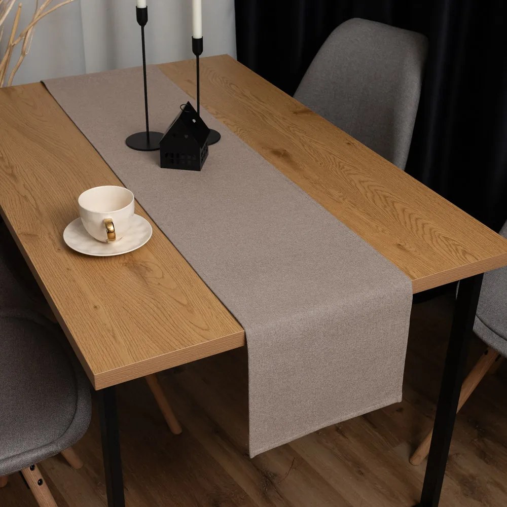 Biante Dekoračný behúň na stôl BKR-502 Svetlo hnedý režný 35x180 cm