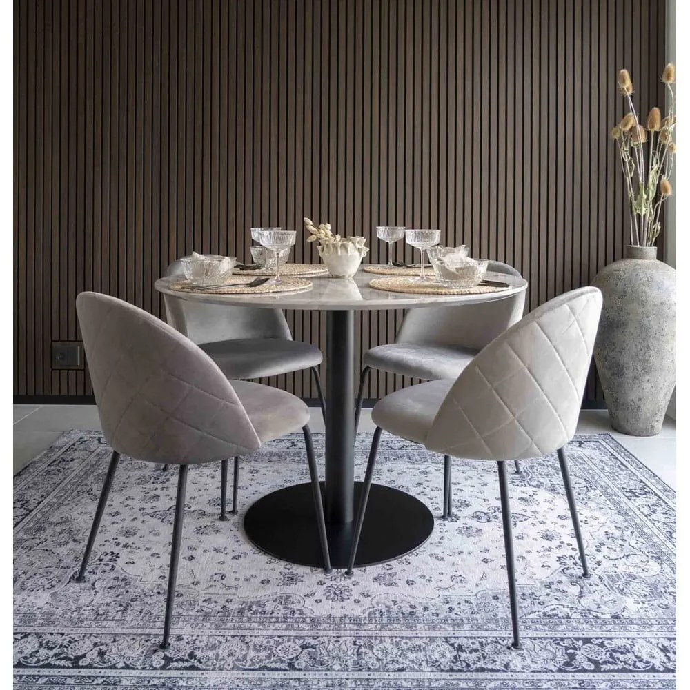 Okrúhly jedálenský stôl s doskou v dekore mramoru ø 110 cm Bolzano – House Nordic