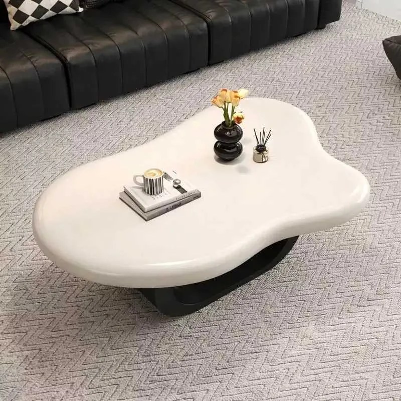 LuxuryForm DESIGN Konferenčný stolík DECO 120 × 79 cm – biely, čierna podnož - II. akosť