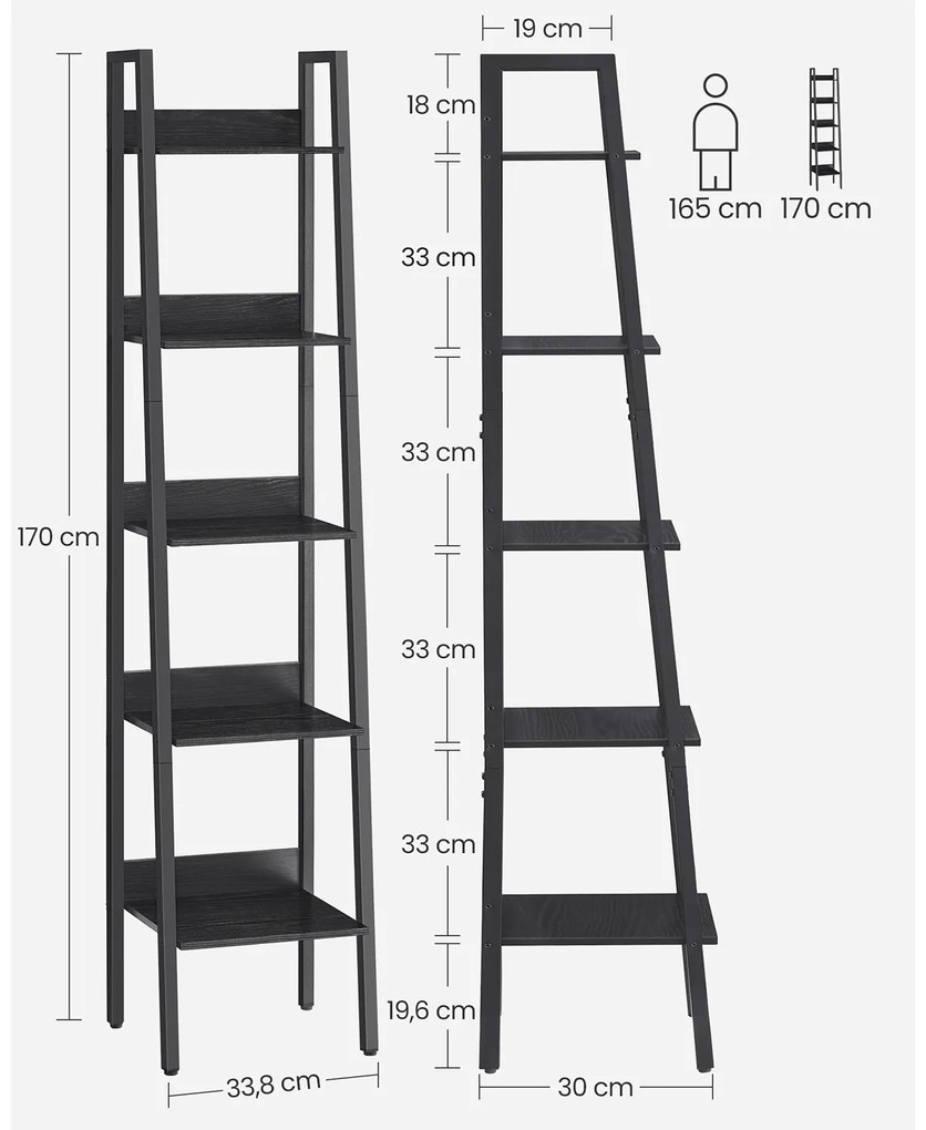 Regál Vasagle Narrow čierny