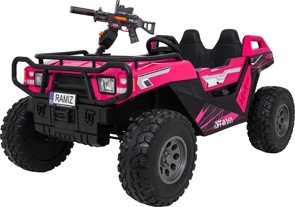 Ramiz Elektrická bugina PROSPECTOR STRONG pre deti ružová + pohon 4x4 + diaľkové ovládanie