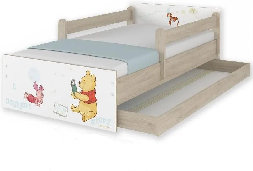 MAXMAX Detská posteľ MAX so zásuvkou Disney - MACKO PÚ I 160x80 cm