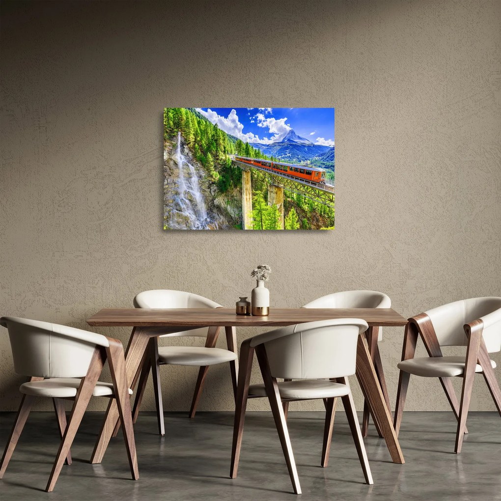 Sklenený obraz - Matterhorn, Zermatt, Valais, Švajčiarsko (70x50 cm)