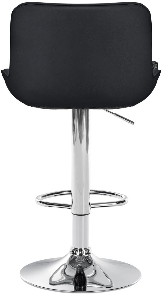 Design-Shop 2x Barová stolička Vonore - koženka, chróm rám - Čierna