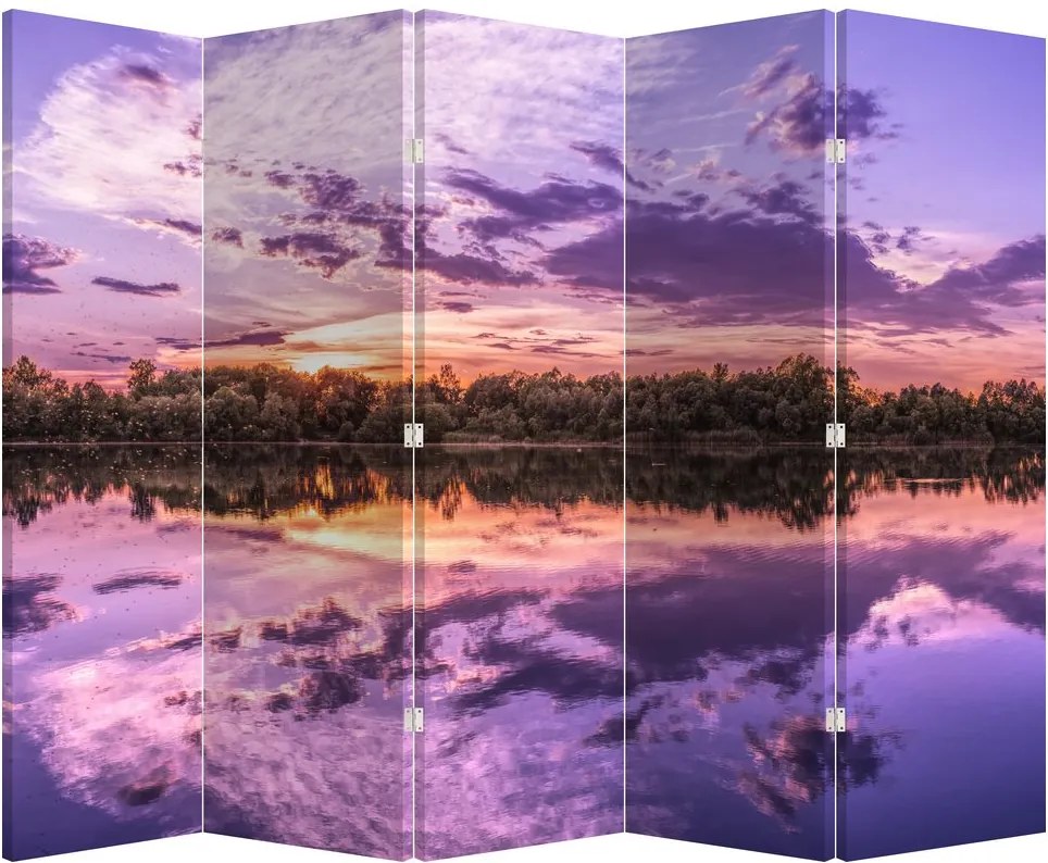 Paraván - Fialové nebo (210x170 cm)