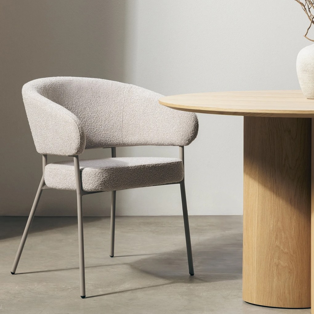 Jedálenské kreslo Lamu bouclé béžové