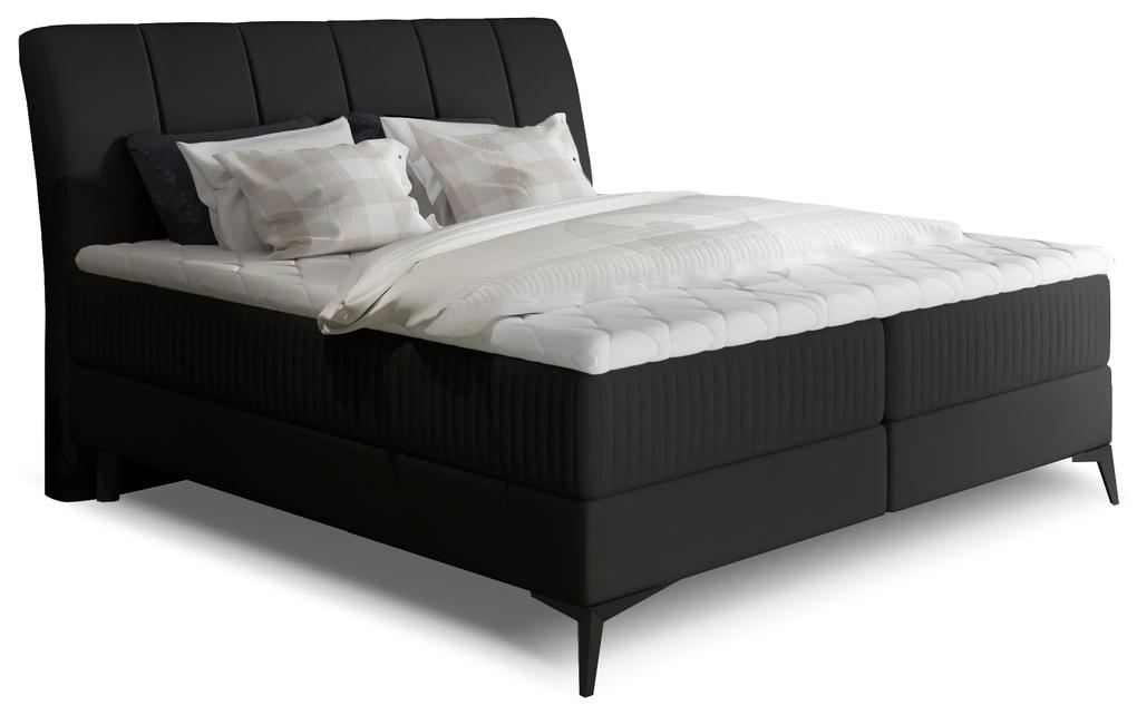 Manželská posteľ Boxspring 180 cm Alberto (čierna Soft 11) (s matracmi). Vlastná spoľahlivá doprava až k Vám domov. 1027385