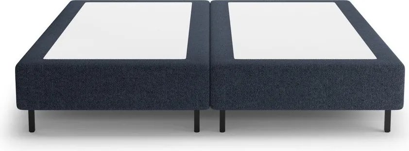 Tmavomodrá čalúnená dvojlôžková posteľ bez čela 160x200 cm Whale – Micadoni