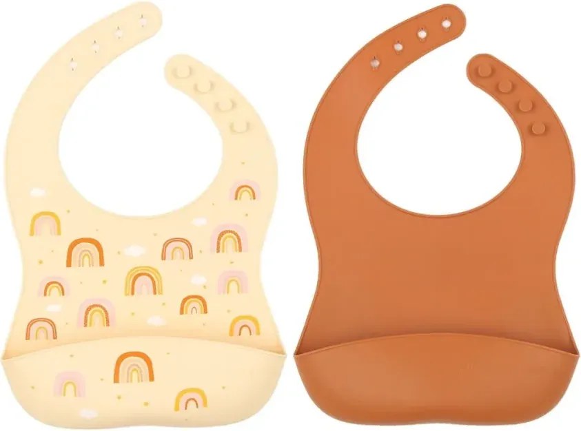 Sada 2 silikónových podbradníkov dúha