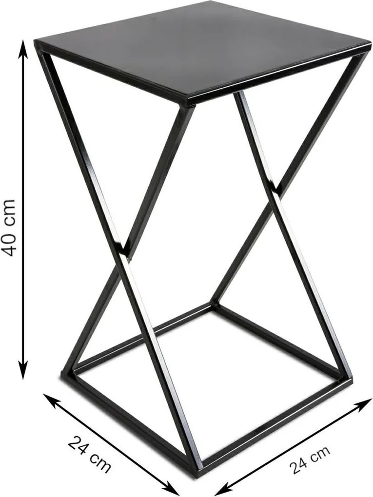 STOJAN NA KVETINÁČ LOFT5 40X24X24 CM ČIERNA