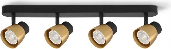 Brilagi - LED RGBW stmievateľné bodové svietidlo NUGGET 4xGU10/4,8W/230V čierna/zlatá