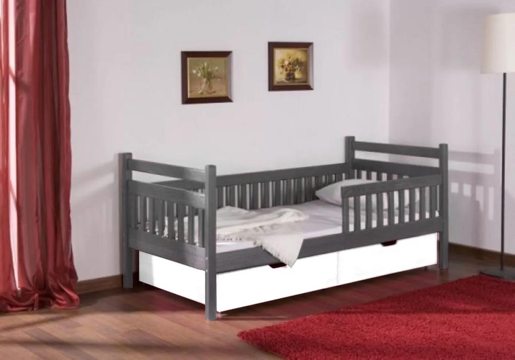 Detská posteľ Alice 180x80 cm - grafit-biela