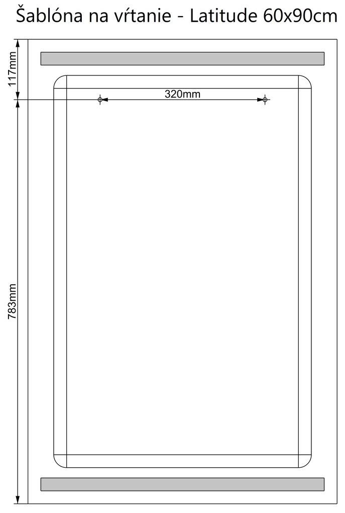 LED zrkadlo Latitudine 60x90cm neutrálna biela - diaľkový ovládač Farba diaľkového ovládača: Čierna