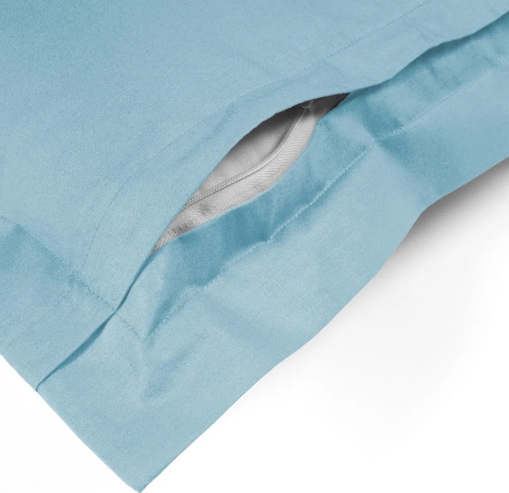 Biante Bavlnená obliečka na vankúš s lemom Moni MO-078 Nebeská modrá 45 x 45 cm