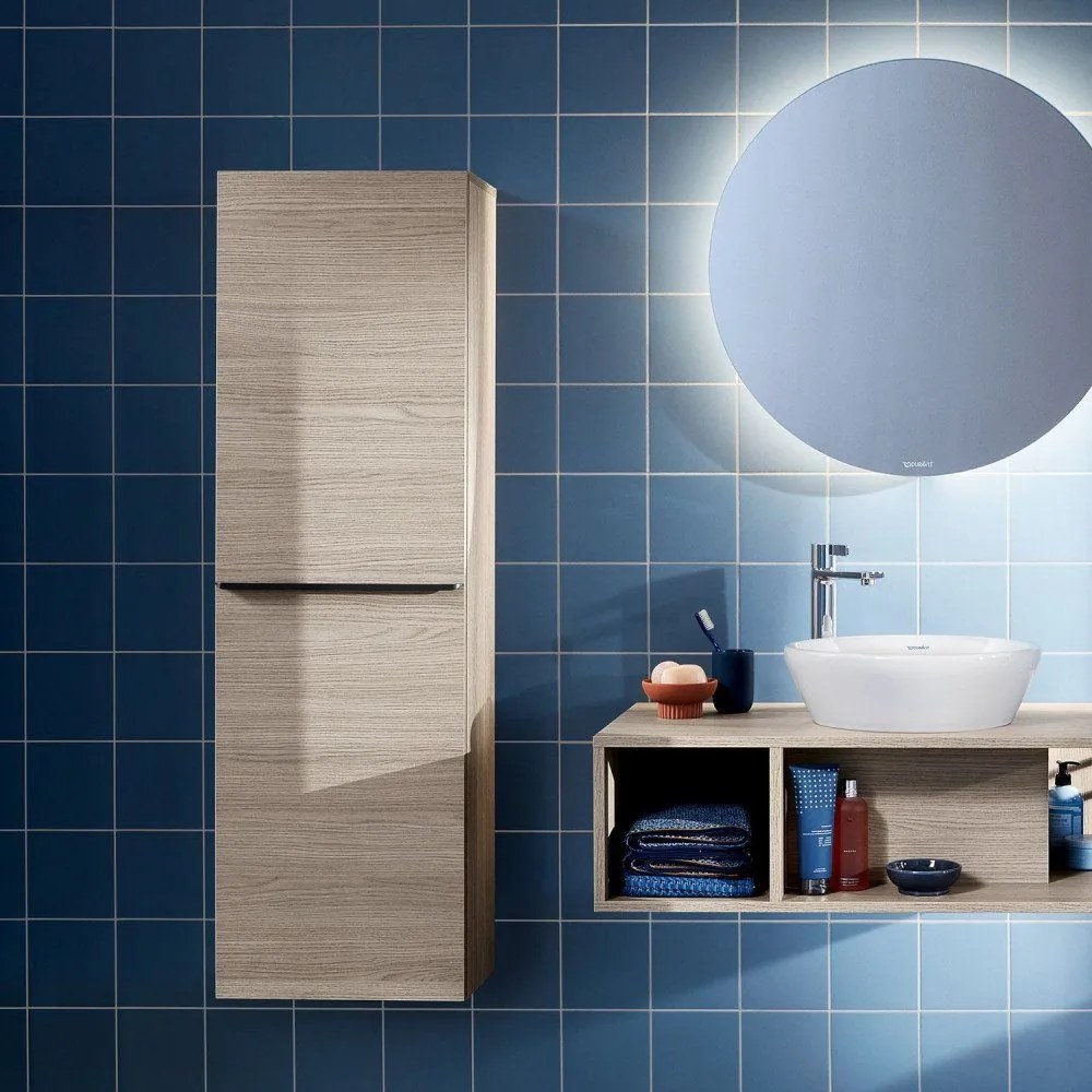 DURAVIT D-Neo závesná polovysoká skrinka, 1 dvierka, pánty vľavo, 400 x 240 x 1320 mm, betón šedá matná, DE1318L0707