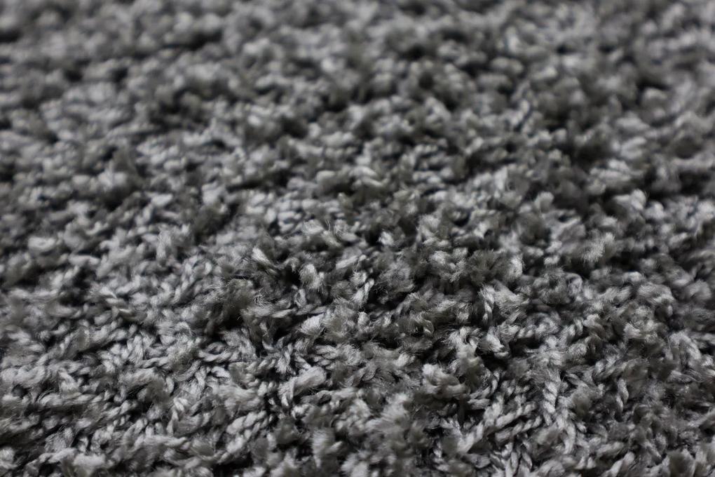 Vopi koberce Kusový koberec Color Shaggy sivý guľatý - 250x250 (priemer) kruh cm
