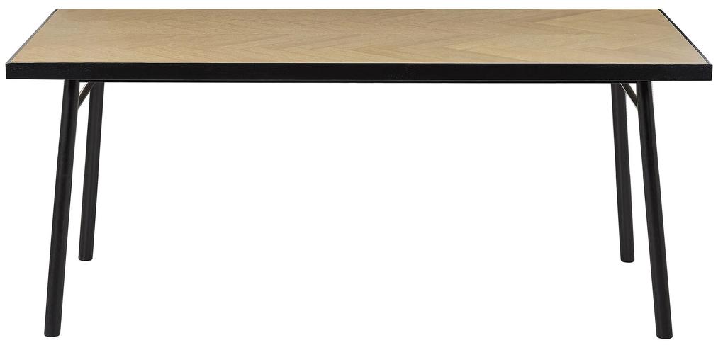 Jedálenský stôl 180 x 90 cm svetlé drevo/čierna IVORIE Beliani