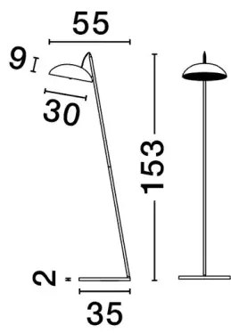 Dizajnová stojaca lampa Flute zlatá