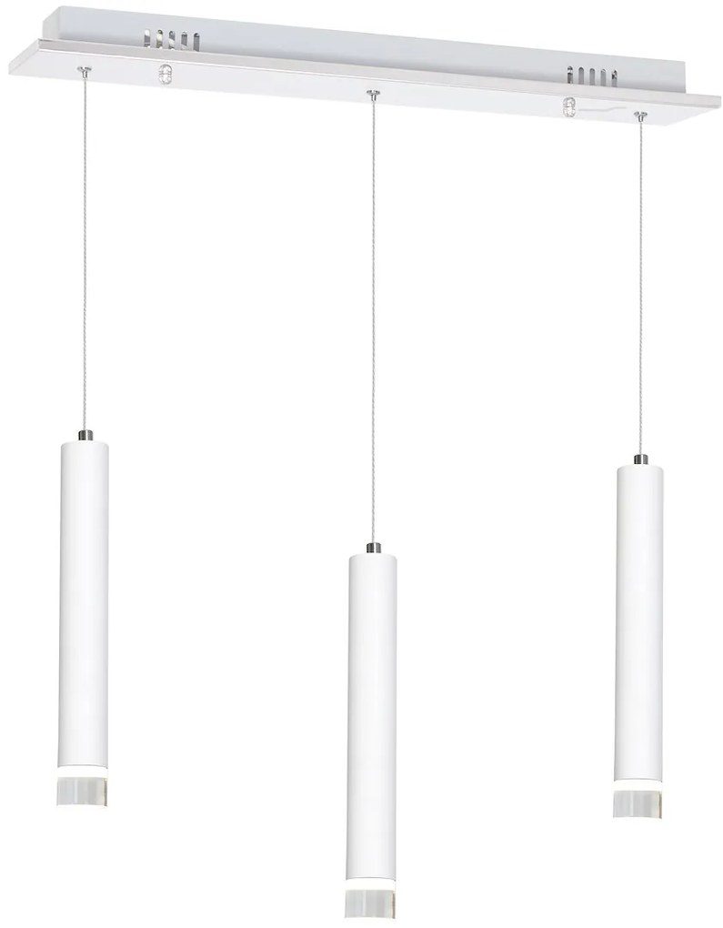 Závesné svietidlo Alba, 3x biele kovové tienidlo, w