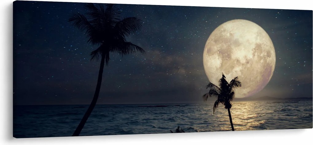 Obraz - Pláž za splnu (120x50 cm)