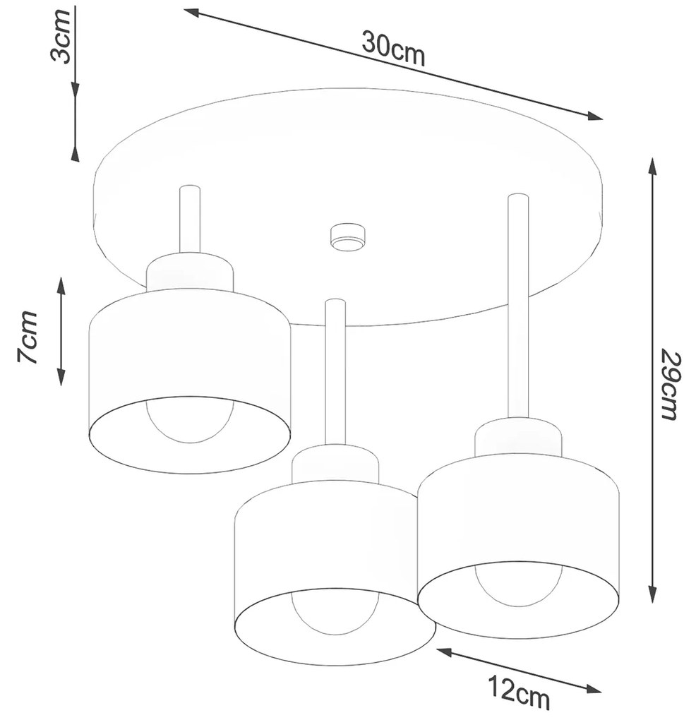 Stropné svietidlo Savar, 3x čierne kovové tienidlo