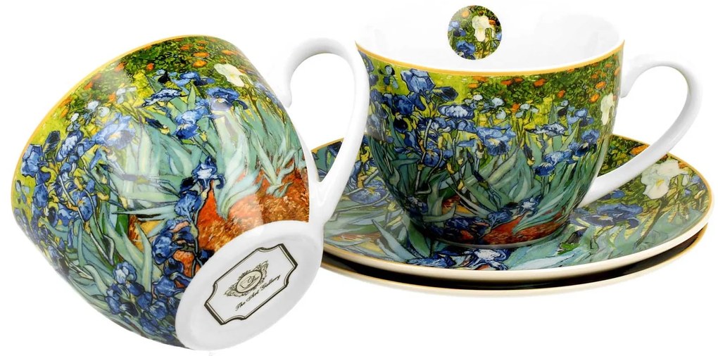 Duo Porcelánová šálka s podšálkou Van Gogh Irises 250 ml sada 2ks