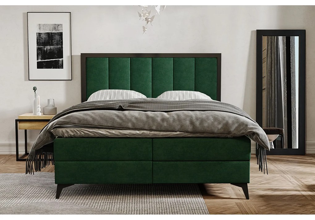 Čalúnená posteľ LOFT rozmer 180x200 cm Zelená