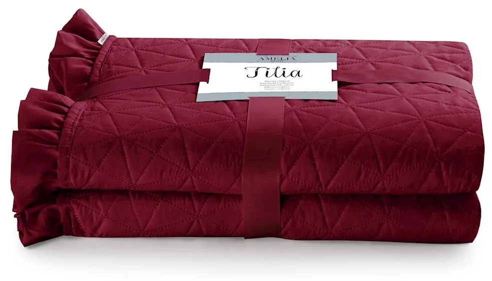 Prehoz na posteľ AmeliaHome Tilia rubínovo červený, velikost 170x270