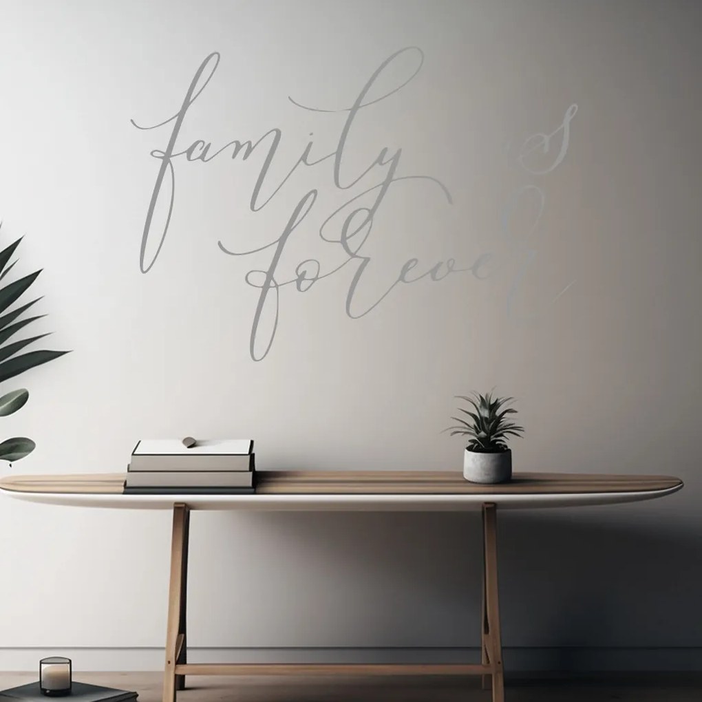 Veselá Stena Samolepka Family is forever Farba: hnedá, Veľkosť: 100 x 72 cm