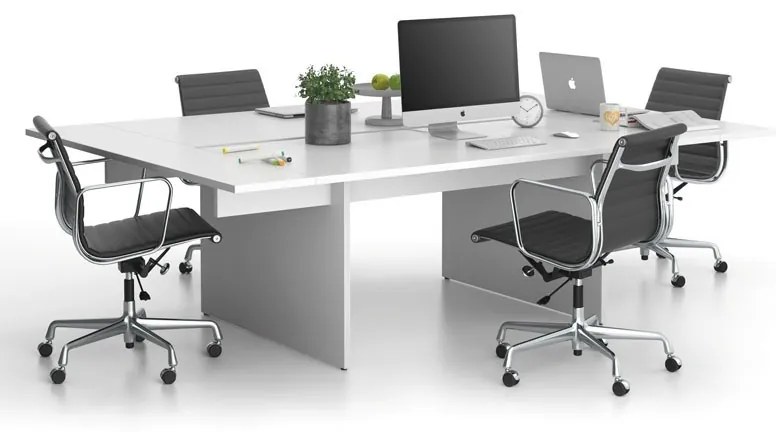 Stôl double SOLID + 2x prísed, 2400 x 1650 x 743 mm, biela