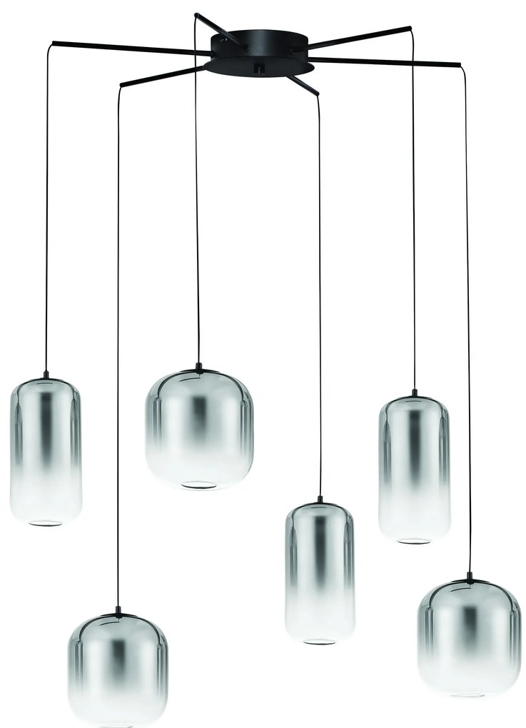 LED čierno-šedý dizajnový luster Aelia 6