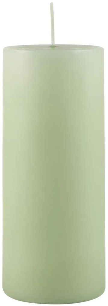 IB Laursen Zelená stĺpcová sviečka LIGHT GREEN 15 cm