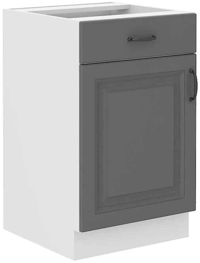 Kuchynská skrinka Stilo dustgrey/biely 50d 1f 1s bb