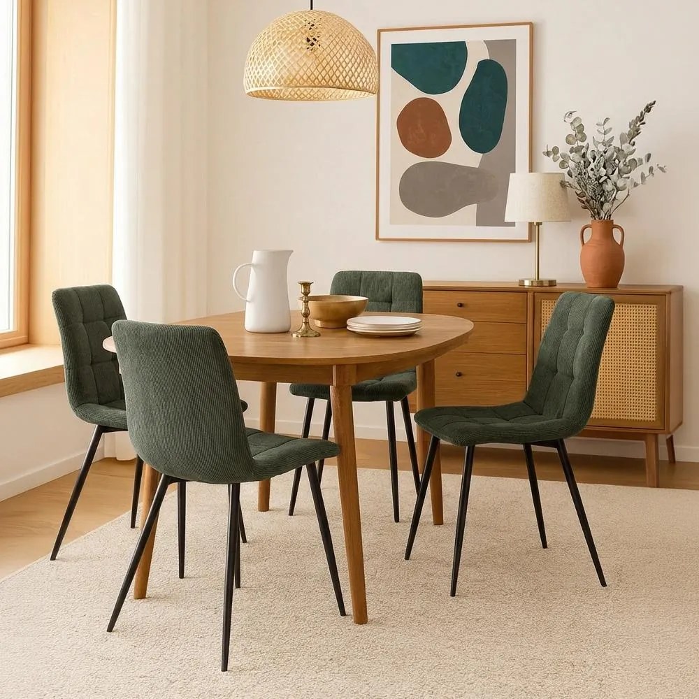 Set - 4 ks Jedálenská stolička AVENBERG ARDEN, zelená