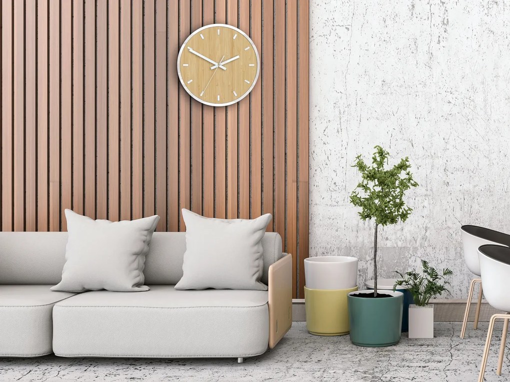 Bambusové nástěnné hodiny Bamboo 30 cm hnědé