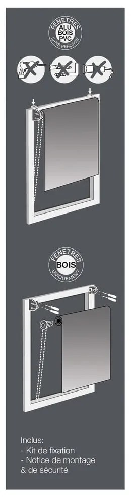 Svetlohnedá textilná roleta 90x180 cm Occult – douceur d'intérieur