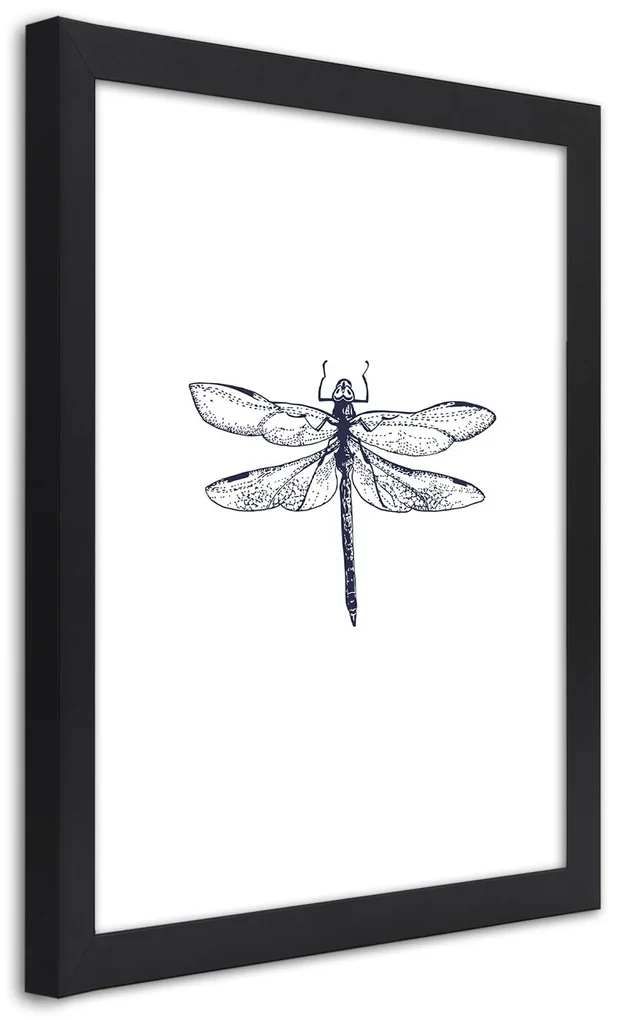 Gario Plagát Vážka nakreslená Farba rámu: Bez rámu, Rozmery: 20 x 30 cm