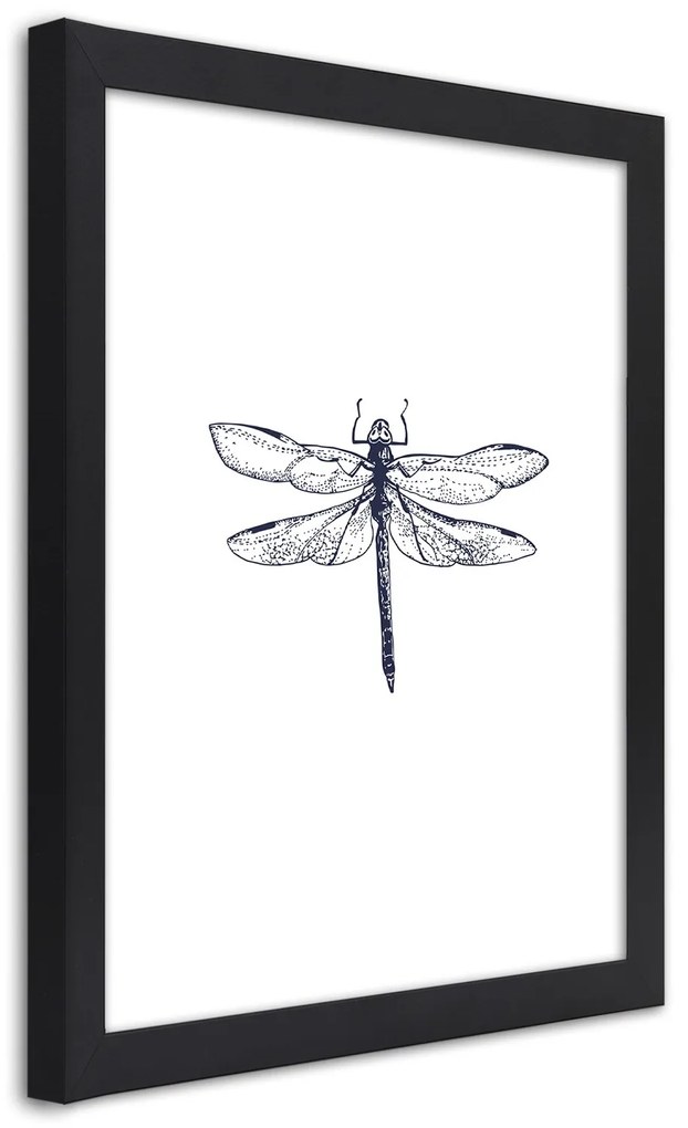 Gario Plagát Vážka nakreslená Farba rámu: Bez rámu, Rozmery: 40 x 60 cm