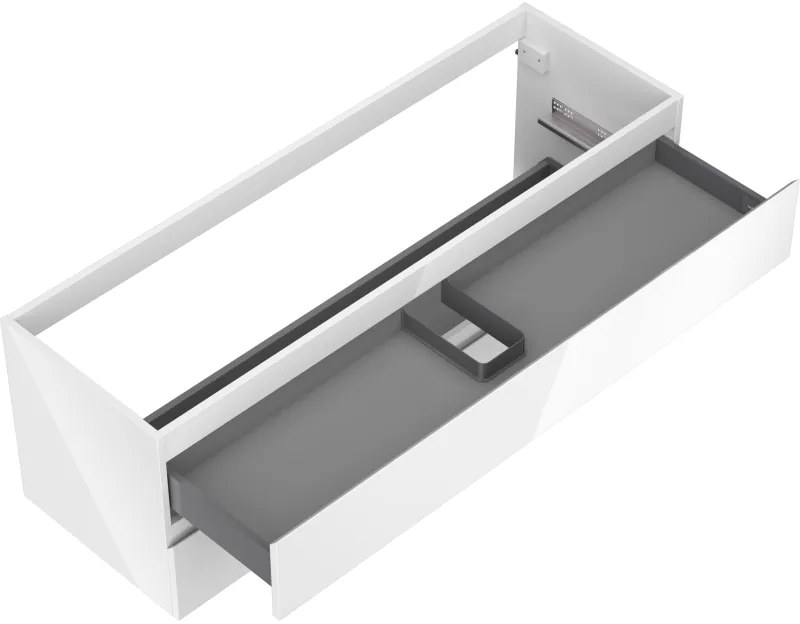 Mexen Orio, kúpeľňová skrinka pod umývadlo 140 cm, 2 zásuvky, biela lesklá, 91A10-14047-2-BFF00